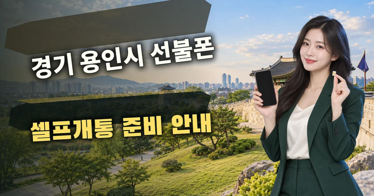 경기 용인시 선불폰 셀프개통 준비 안내 대표 이미지