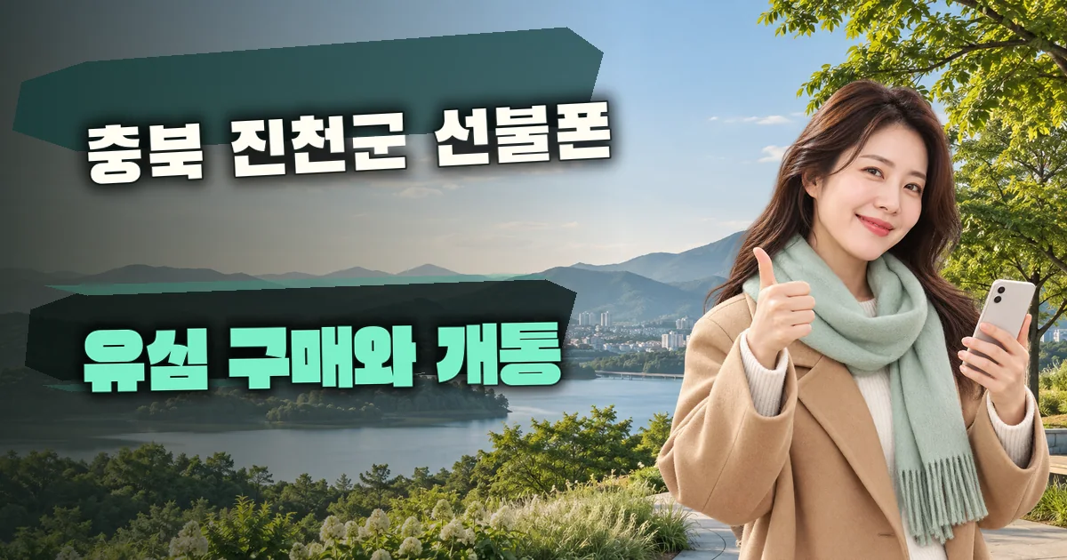 충북 진천군 선불폰 유심 구매와 개통 대표 이미지