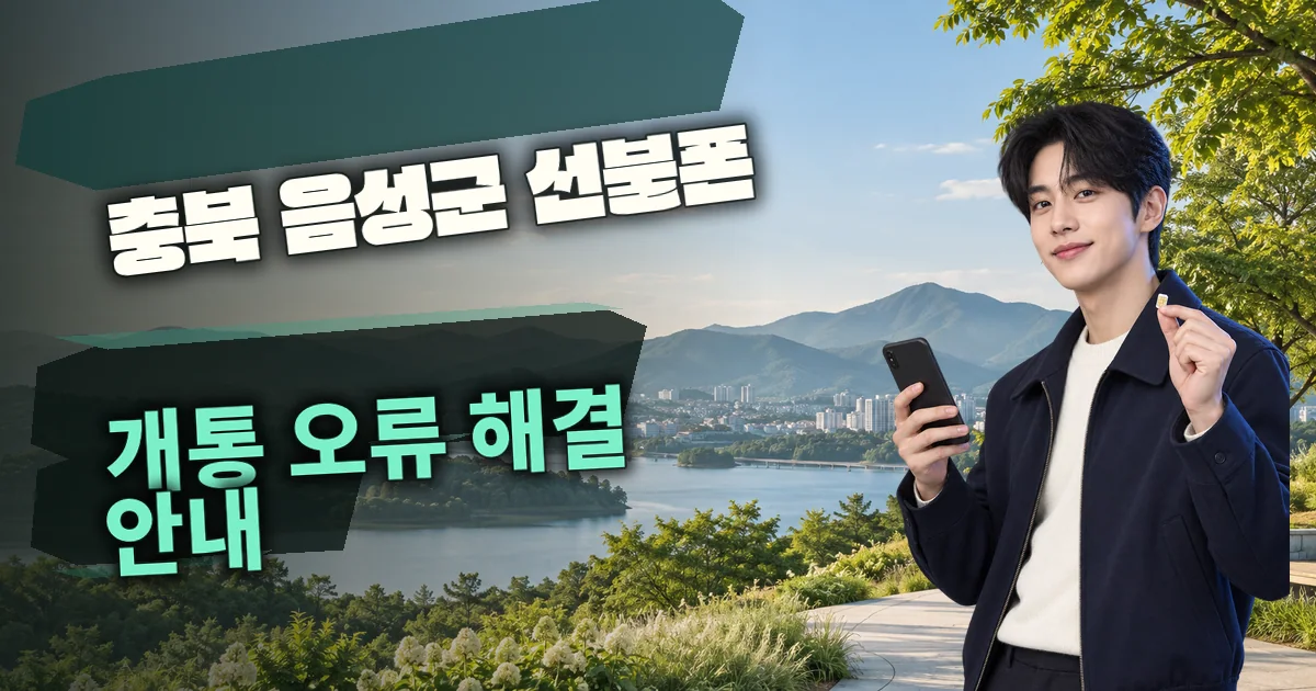 충북 음성군 선불폰 개통 오류 해결 안내 대표 이미지
