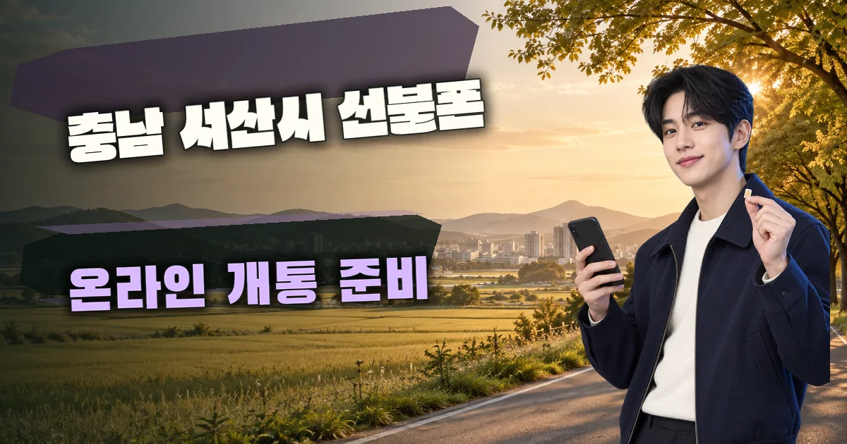 충남 서산시 선불폰 온라인 개통 준비 대표 이미지