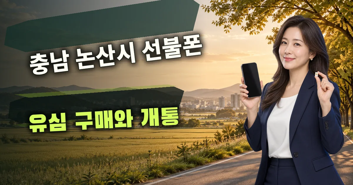 충남 논산시 선불폰 유심 구매와 개통 대표 이미지