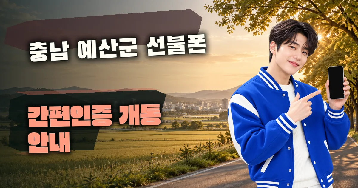 충남 예산군 선불폰 간편인증 개통 안내 대표 이미지