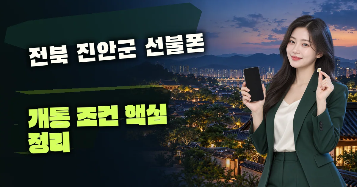 전북 진안군 선불폰 개통 조건 핵심 정리 대표 이미지