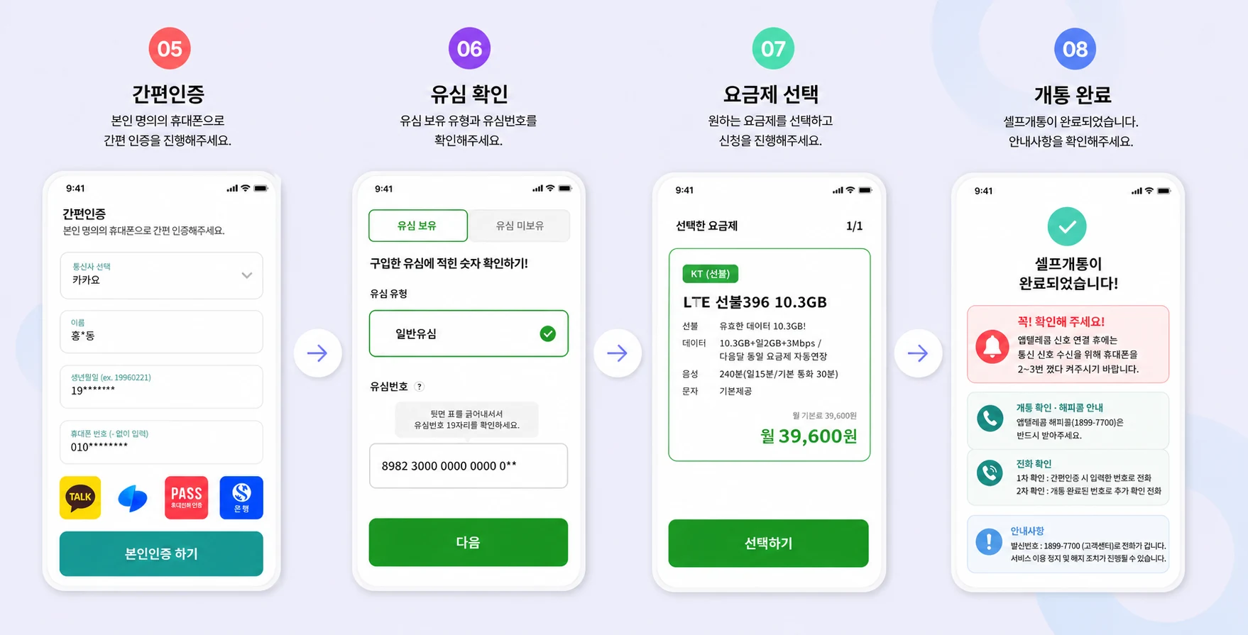 05단계 본인확인·얼굴인증 절차 이해용 재구성 화면 예시