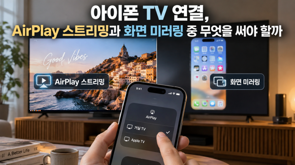 아이폰 TV 연결, AirPlay 스트리밍과 화면 미러링 중 무엇을 써야 할까