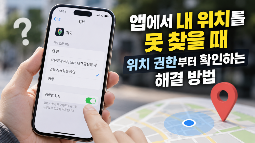 앱에서 내 위치를 못 찾을 때 위치 권한부터 확인하는 해결 방법