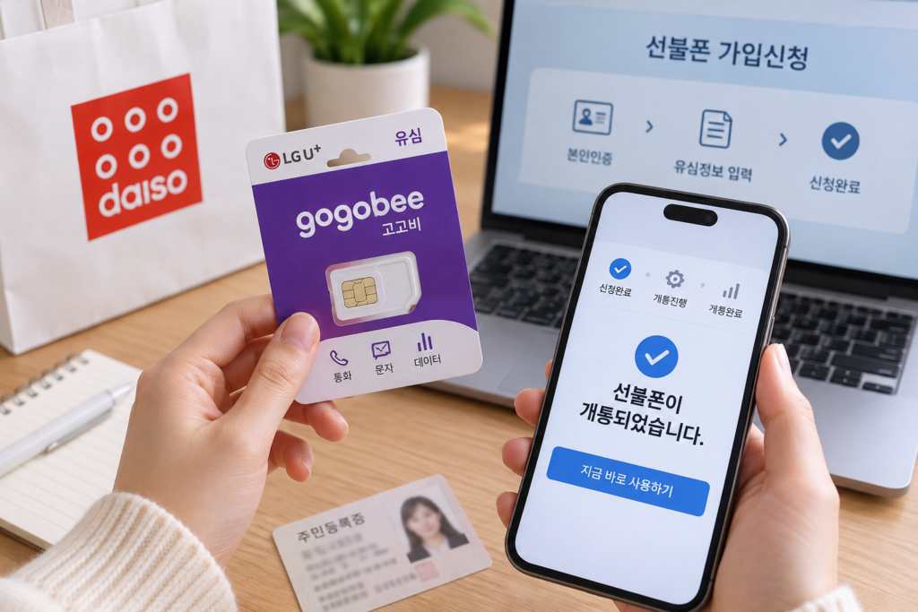 다이소 고고비 유심 선불폰 비대면 신청 대상과 가능 조건