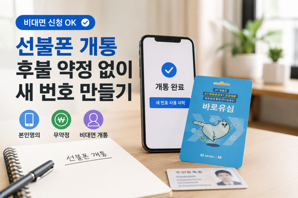 강서선불폰 후불 약정 없이 비대면 새 번호 여는 개통 방법