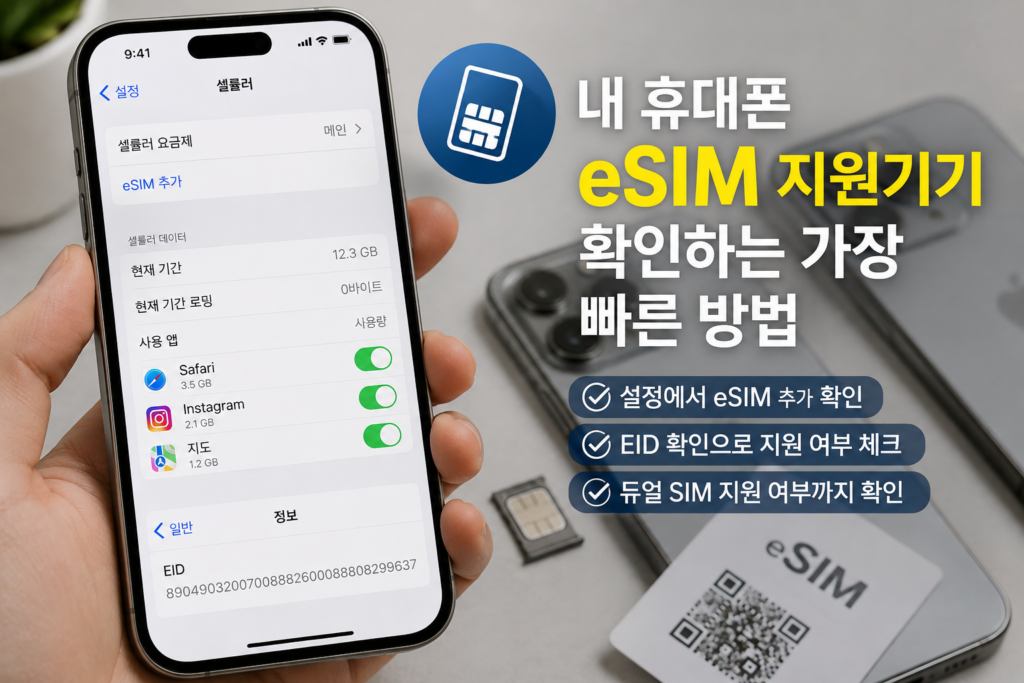 내 휴대폰 eSIM 지원기기인지 확인하는 가장 빠른 방법