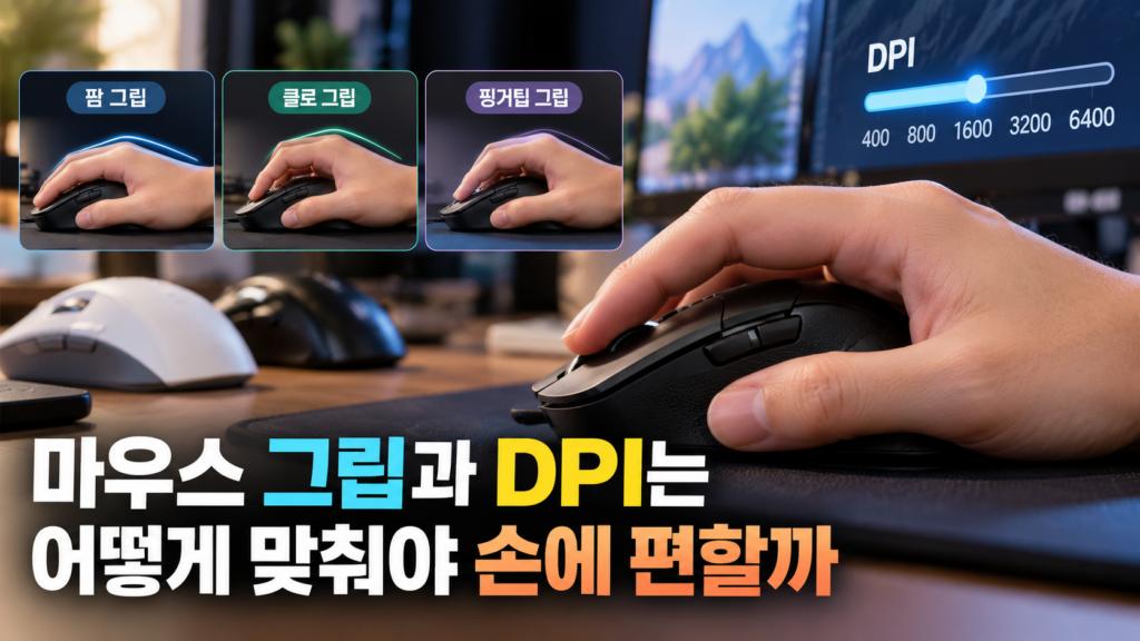 마우스 그립과 DPI는 어떻게 맞춰야 손에 편할까