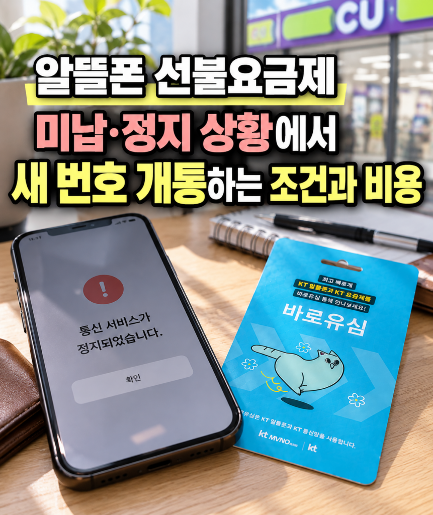 알뜰폰 선불요금제 미납·정지 상황에서 새 번호 개통하는 조건과 비용