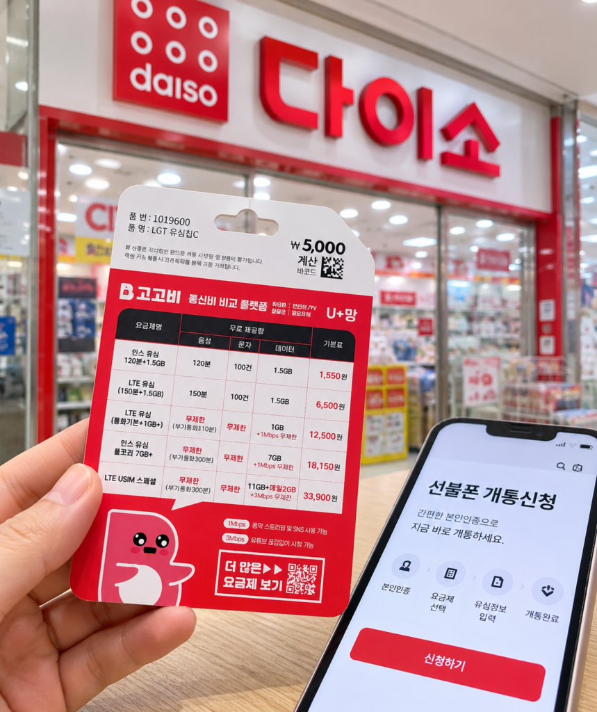 다이소 선불폰 유심 구매 후 바로 개통까지 해결하는 방법