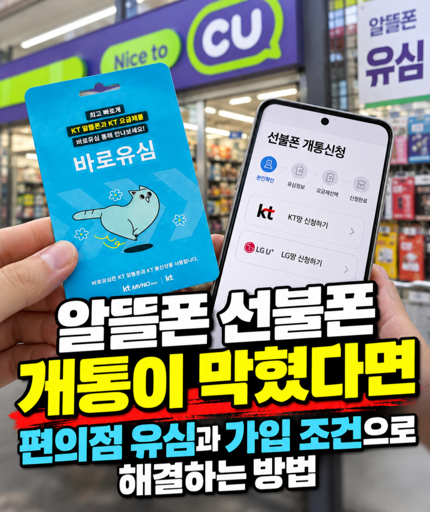 알뜰폰 선불폰 개통이 막혔다면 편의점 유심과 가입 조건으로 해결하는 방법