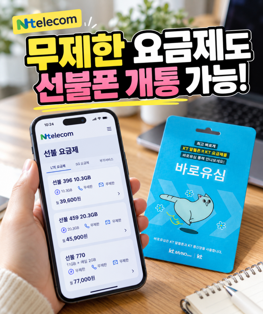 앤텔레콤 요금제 무제한으로 선택해도 선불폰 개통이 가능한 이유