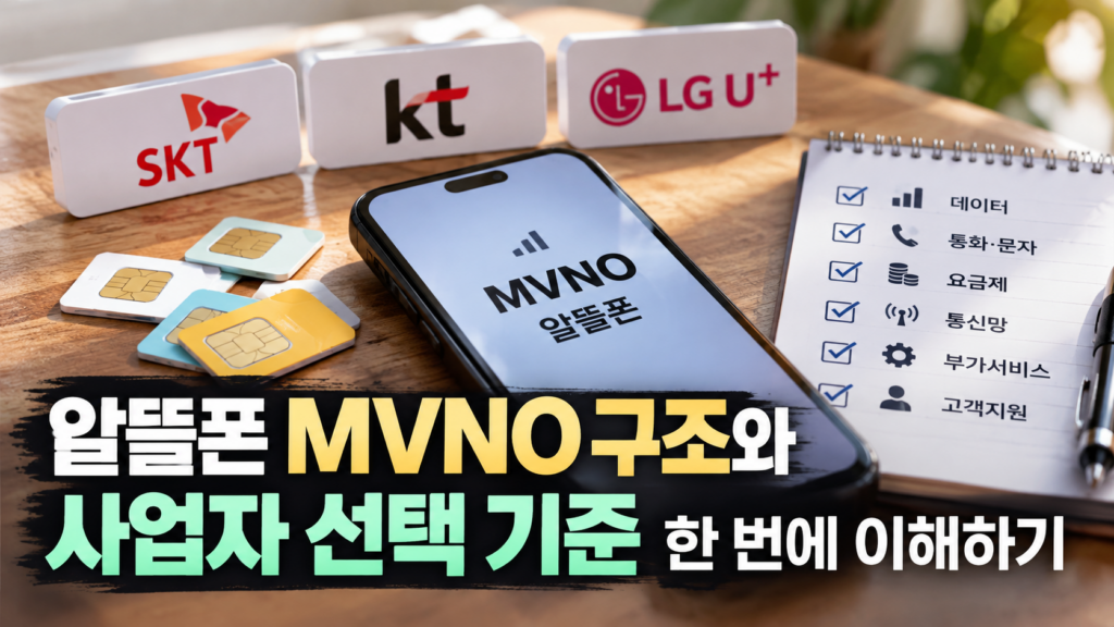 알뜰폰 MVNO 구조와 사업자 선택 기준 한 번에 이해하기