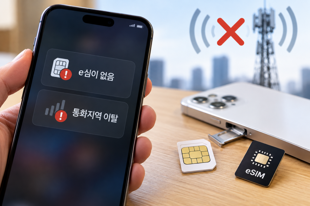 핸드폰 e심이 없음·통화지역 이탈 해결 후 선불폰 개통하는 방법